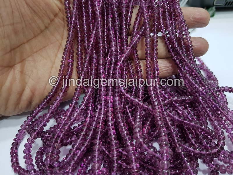 Purple Rhodolite Garnet Smooth Roundelle Beads